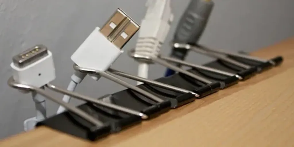 Say Goodbye to Cable Clutter with This Simple Binder Clip Hack